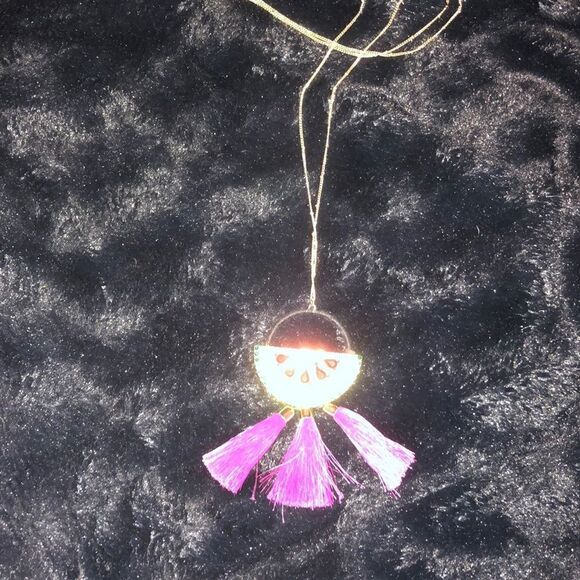 Whimsical rhinestone embellished pendant by INC - Picture 2 of 4